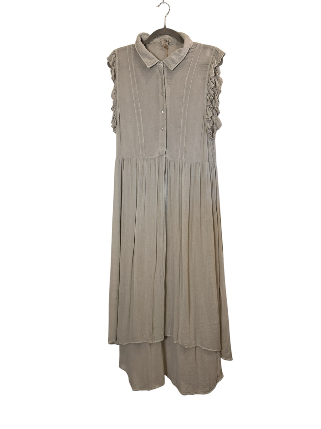 Anama Women’s High-Low Flowy Boho Festival Button Front Duster Maxi Dress Sz L